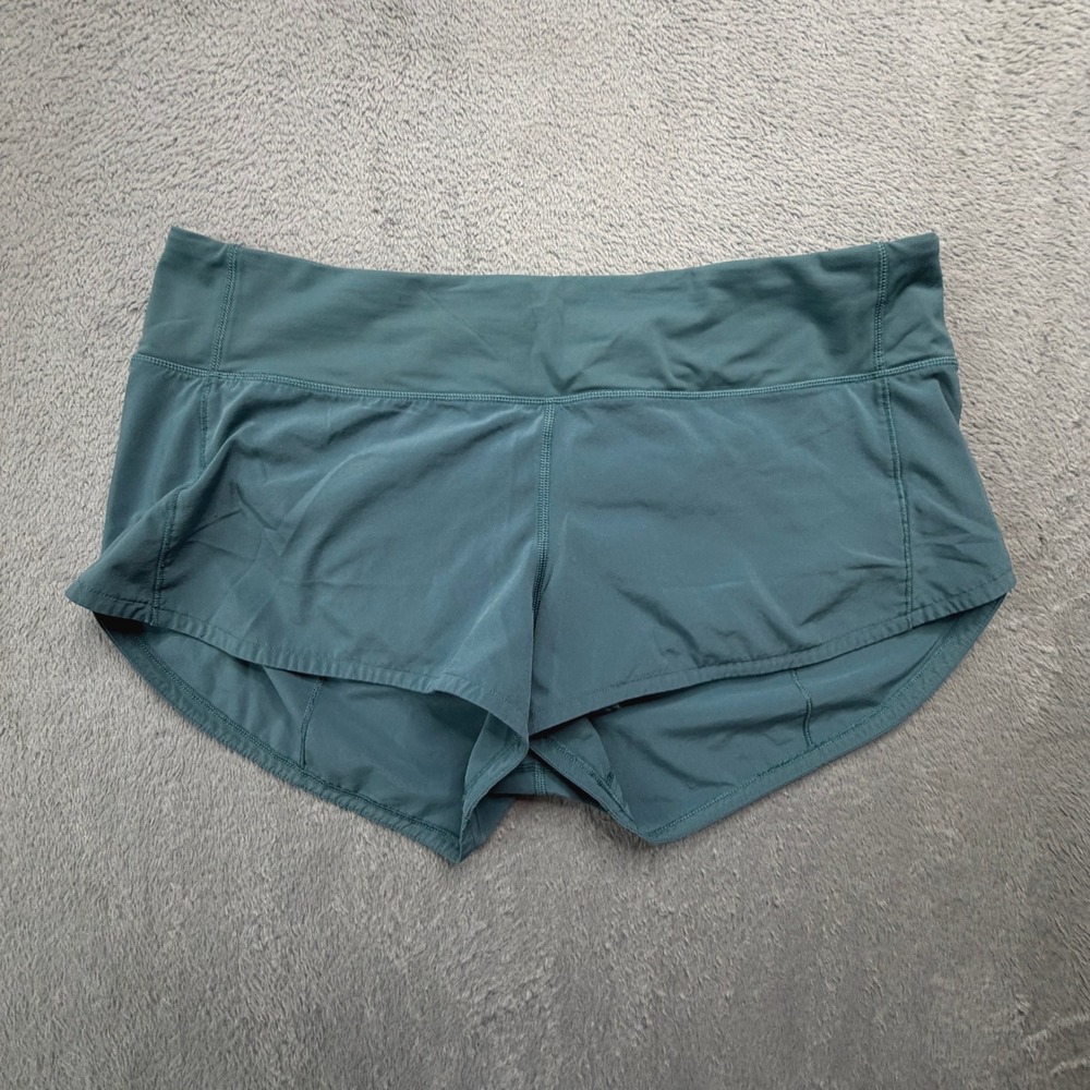 Lululemon Speed Up Low-Rise Lined Shorts Teal Green Running Athletic Womens 8